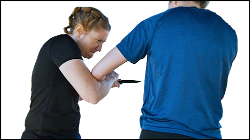 Anna training with knife
